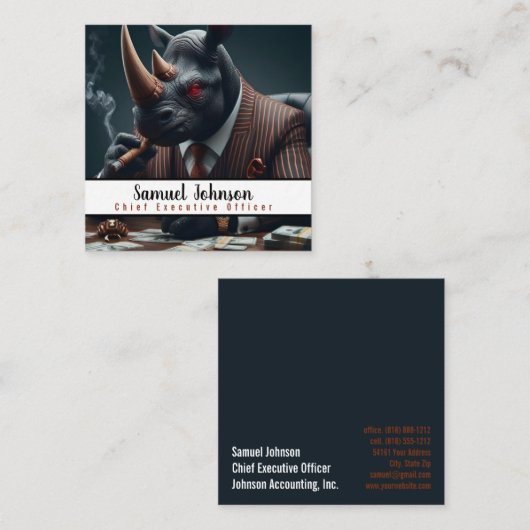 Executive Funny CEO Algemeen directeur Vierkante Visitekaartje (Voorkant / Achterkant)
