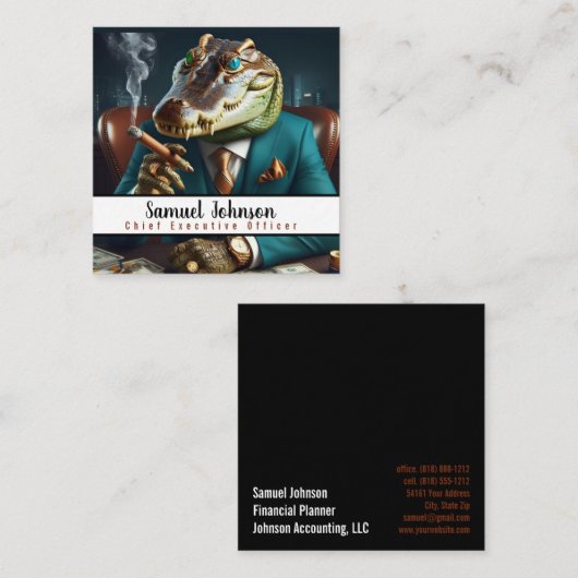 Executive Funny CEO Algemeen directeur Vierkante Visitekaartje (Voorkant / Achterkant)