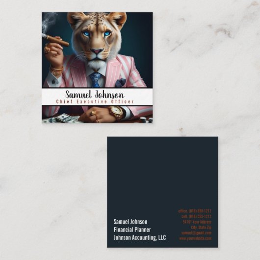 Executive Funny CEO Algemeen directeur Vierkante Visitekaartje (Voorkant / Achterkant)