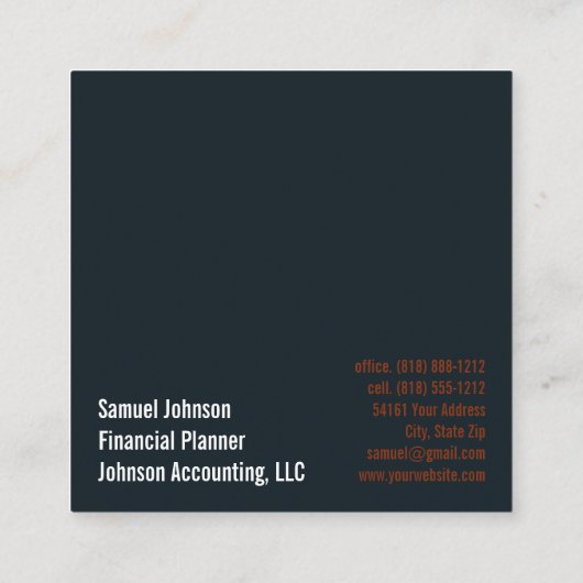 Executive Funny CEO Algemeen directeur Vierkante Visitekaartje (Achterkant)