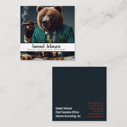 Executive Funny CEO Algemeen directeur Vierkante Visitekaartje (Voorkant / Achterkant)