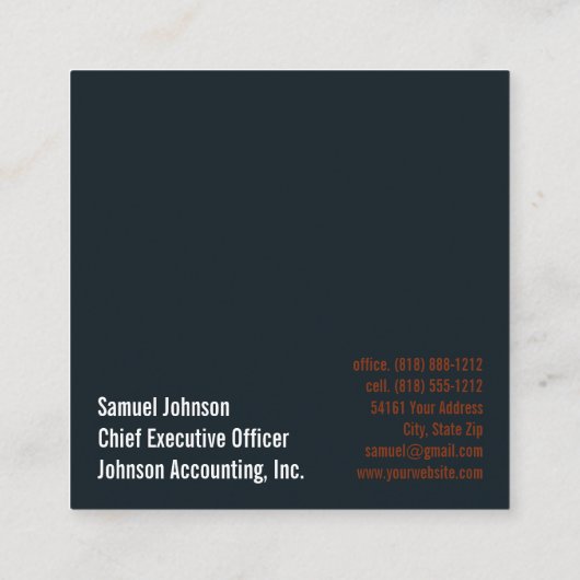 Executive Funny CEO Algemeen directeur Vierkante Visitekaartje (Achterkant)