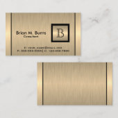 Executive Gold Brush Steel met een Monogram Visitekaartje (Voorkant / Achterkant)