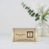 Executive Gold Brush Steel met een Monogram Visitekaartje (Staand voorkant)