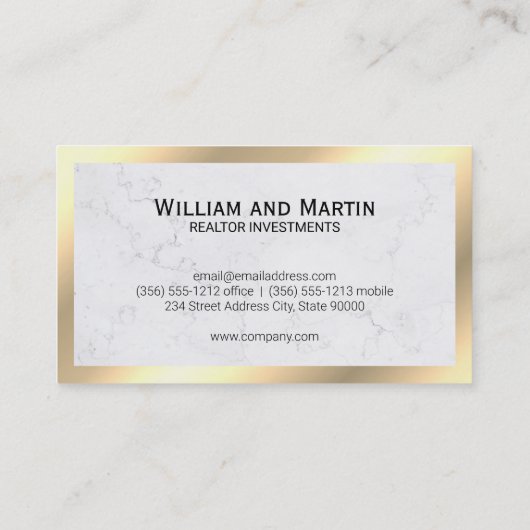 Executive Gold Classic Monogram | Bedrijfskaart Visitekaartje (Achterkant)