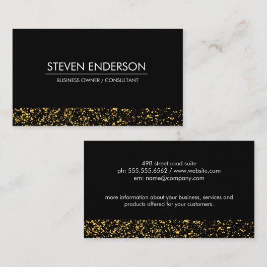 Executive Gold Dust Trim Zwart Slank Visitekaartje (Voorkant / Achterkant)