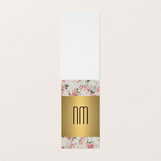 Executive Gold Floral Pattern-reeks met monogram Visitekaartje (Buitenkant ongevouwen)