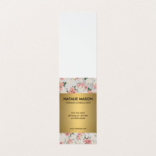 Executive Gold Floral Pattern-reeks met monogram Visitekaartje (Binnenkant ongevouwen)