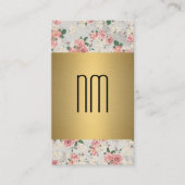 Executive Gold Floral Pattern-reeks met monogram Visitekaartje (Voorkant)