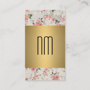 Executive Gold Floral Pattern-reeks met monogram Visitekaartje
