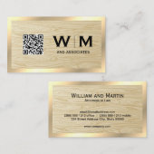 Executive Gold | Houtkorrels | QR-code Visitekaartje (Voorkant / Achterkant)