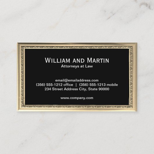 Executive Gold Lijst Antiek Monogram | QR-code Visitekaartje (Achterkant)