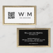 Executive Gold Lijst Antiek Monogram | QR-code Visitekaartje (Voorkant / Achterkant)