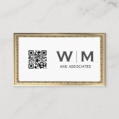 Executive Gold Lijst Antiek Monogram | QR-code Visitekaartje (Voorkant)