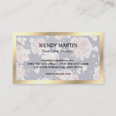 Executive Gold Lijst Blue Slate Floral Pattern Visitekaartje (Achterkant)