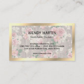 Executive Gold Lijst Marble Floral Pattern Visitekaartje (Achterkant)