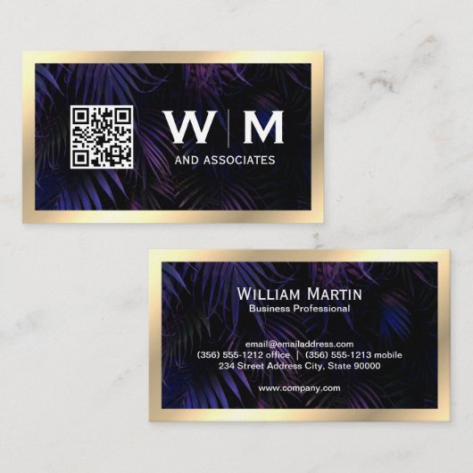 Executive Gold Monogram | QR CODE Visitekaartje (Voorkant / Achterkant)