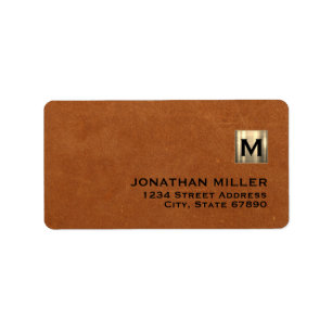 Executive Gold Monogram Sable Leather Etiket