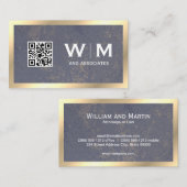 Executive Gold Texture Monogram | Qr-code Visitekaartje (Voorkant / Achterkant)