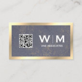 Executive Gold Texture Monogram | Qr-code Visitekaartje (Voorkant)