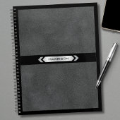 Executive Gray Black Minimalist Name Professional  Planner