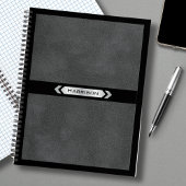 Executive Gray Black Monogram Journal Notebook Notitieboek