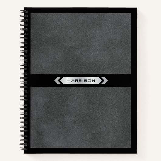 Executive Gray Black Monogram Journal Notebook Notitieboek (Voorkant)