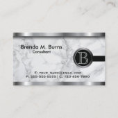 Executive Gray Marble Monogram Visitekaartje (Voorkant)