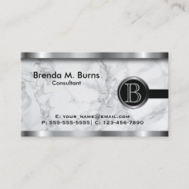 Executive Gray Marble Monogram Visitekaartje