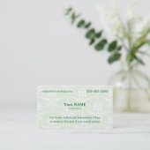 Executive Green en White Damask Visitekaartje (Staand voorkant)