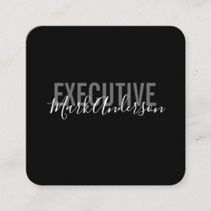 Executive   Handtekening Serie (Zwart) Vierkante Visitekaartje