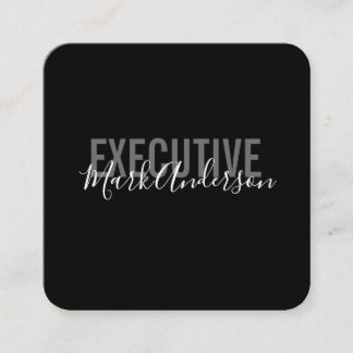 Executive | Handtekening Serie (Zwart) Vierkante Visitekaartje