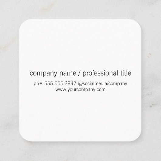 Executive | Handtekening Serie (Zwart) Vierkante Visitekaartje (Achterkant)