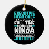Executive Head Chef Job Titel Beroep Vaardigheden Keramisch Ornament (Voorkant)
