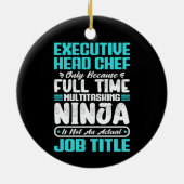 Executive Head Chef Job Titel Beroep Vaardigheden Keramisch Ornament (Achterkant)