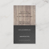 Executive Hout Lederen Kapper Scheermes Visitekaartje (Achterkant)