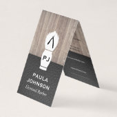 Executive Hout Lederen Scheermes Kling Visitekaartje (Voorkant)