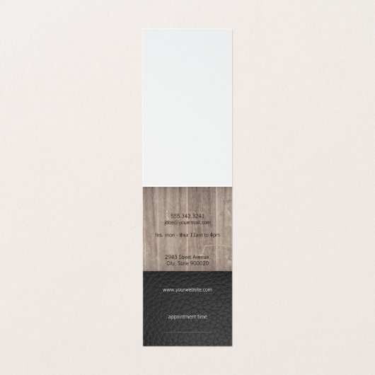 Executive Hout Lederen Scheermes Kling Visitekaartje (Binnenkant ongevouwen)