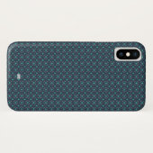 Executive iPhone X Hoesje Blue Pattern Monogrammed (Achterkant (horizontaal))
