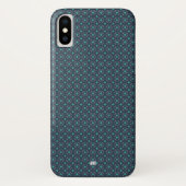 Executive iPhone X Hoesje Blue Pattern Monogrammed (Achterkant)