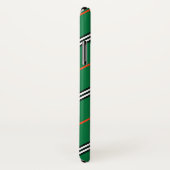 Executive iPhone X Hoesje Green Striped Monogramme (Achterkant / rechts)