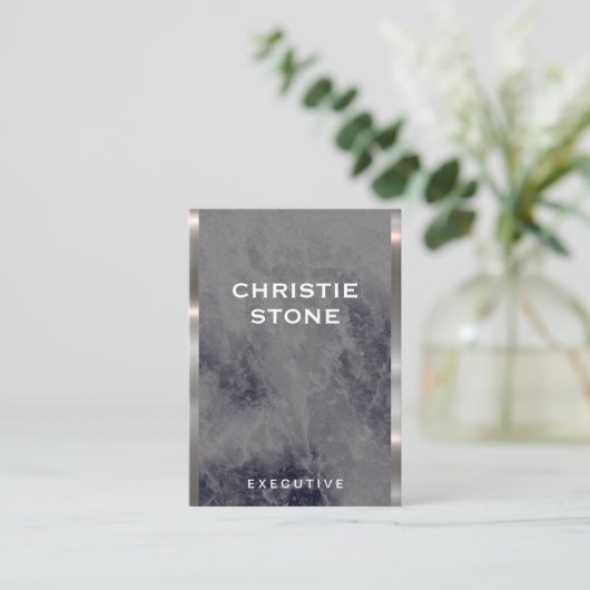 Executive Lux Trim | Zwarte marmer Visitekaartje (Staand voorkant)