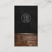 Executive Lux Zwart Zilverwerk en Hout Visitekaartje (Achterkant)