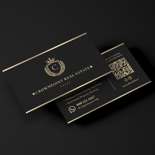 Executive Makelaar Luxe Onroerend Goed Faux Gouden Visitekaartje