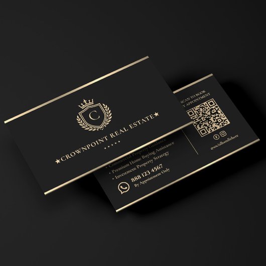 Executive Makelaar Luxe Onroerend Goed Faux Gouden Visitekaartje