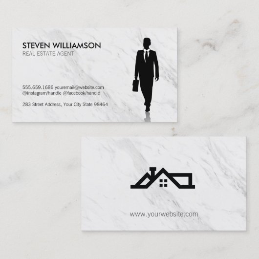 Executive makelaar / Marmer Afsprakenkaartje (Voorkant / Achterkant)