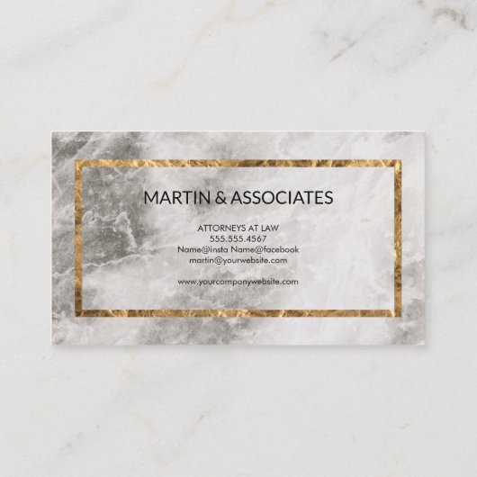 Executive Marmer Goud Folie Frame Visitekaartje (Achterkant)