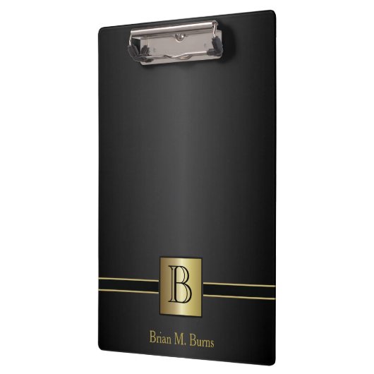 Executive Monogram Zwart ontwerp Klembord (Links)