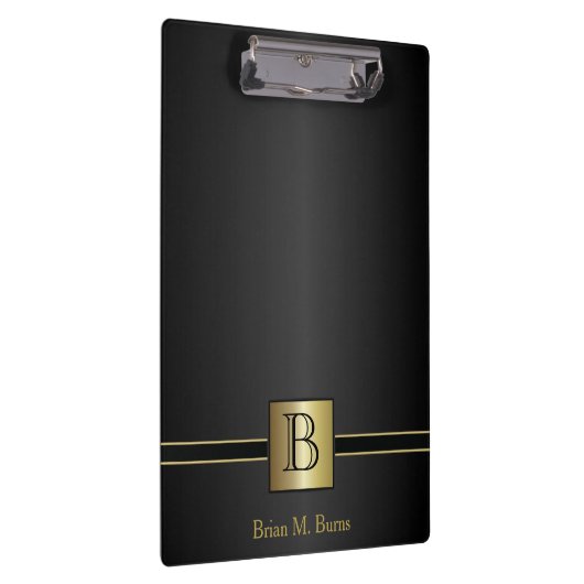Executive Monogram Zwart ontwerp Klembord (Rechts)