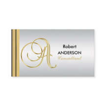 Executive Monogramed Gold Black Silver Letter 'A'